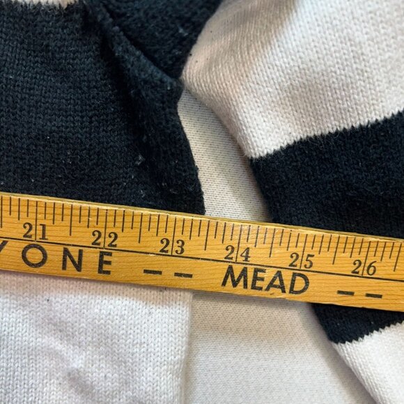Chaps Womens Full Zip Sweater Size 3X Black White Striped Rib Knit Mock Neck Y2K - Picture 8 of 12